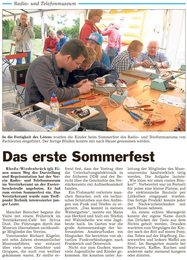 Bericht der Glocke von unserem Sommerfest am 21.08.2014
